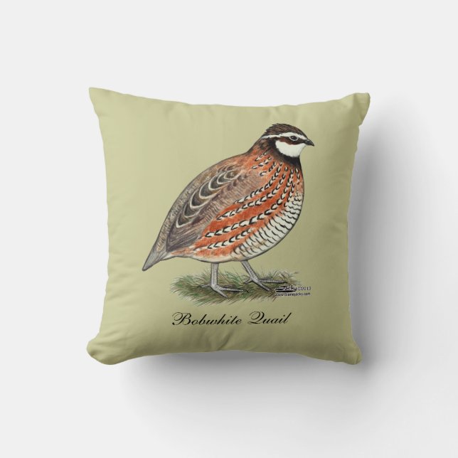Bobwhite Quail Rooster Cushion (Front)