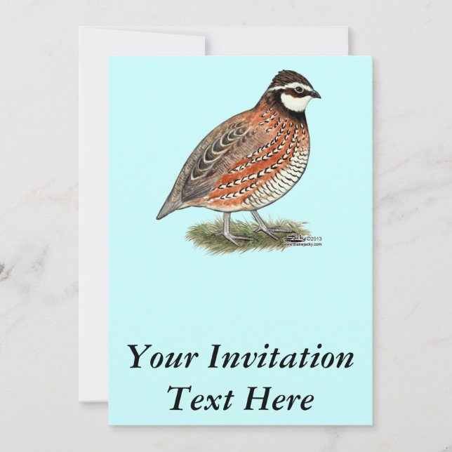Bobwhite Quail Rooster Invitation (Front)