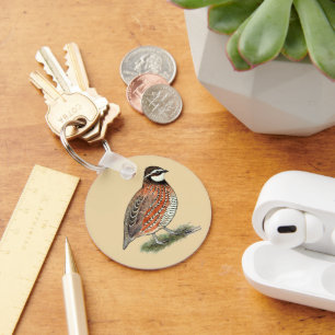 Bobwhite Quail Rooster Key Ring
