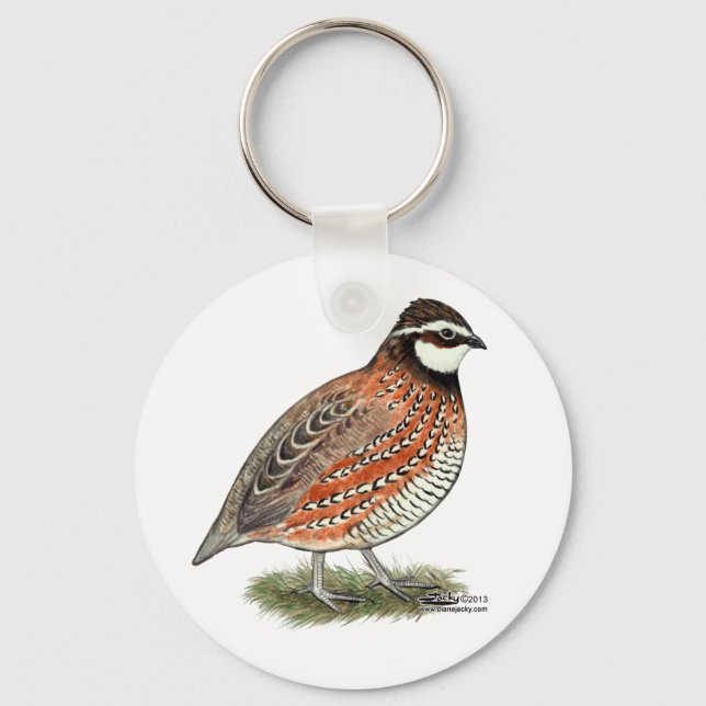 Bobwhite Quail Rooster Key Ring (Front)