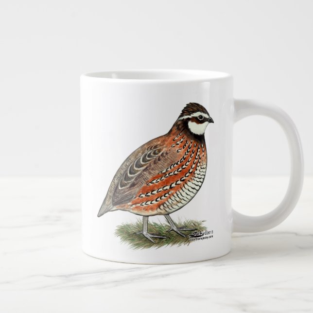 Bobwhite Quail Rooster Large Coffee Mug (Right)