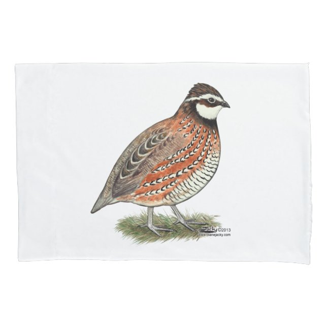Bobwhite Quail Rooster Pillowcase (Front)
