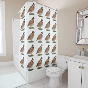 Bobwhite Quail Rooster Shower Curtain