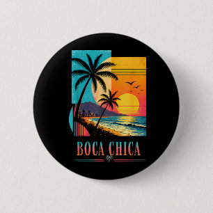 Boca Chica Beach Sunset 2026 Summer Vacation Retro 6 Cm Round Badge