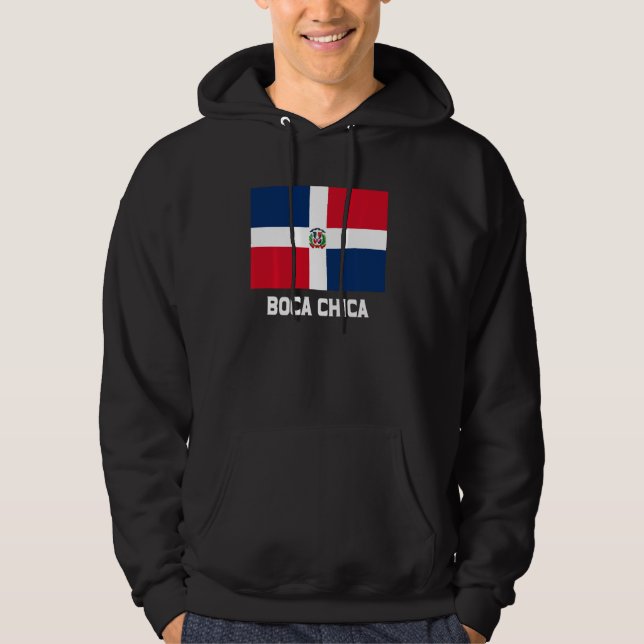 Boca Chica Dominican Republic Flag Emblem Escudo C Hoodie (Front)