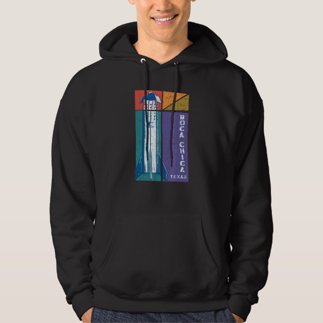 Boca Chica Texas Starship Cool Retro 1 Hoodie (Front)