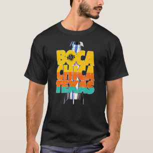 Boca Chica Texas Starship Cool Retro Space Rocket T-Shirt