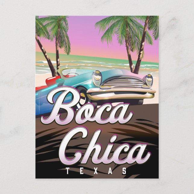Boca Chica Texas vacation poster Postcard (Front)