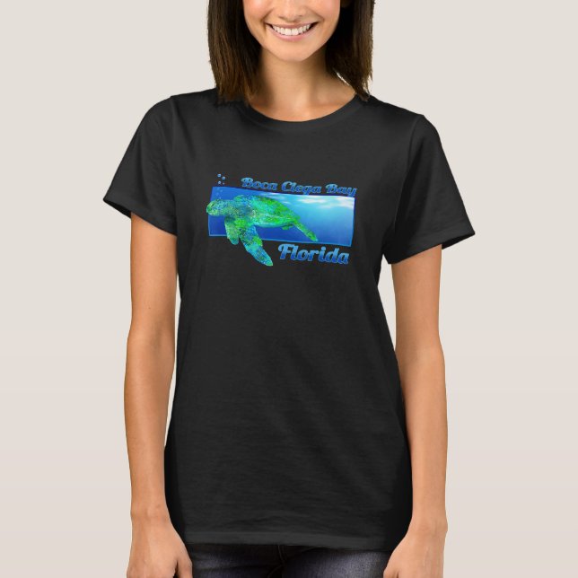 Boca Ciega Bay Florida Swimming Sea Turtle T-Shirt (Front)