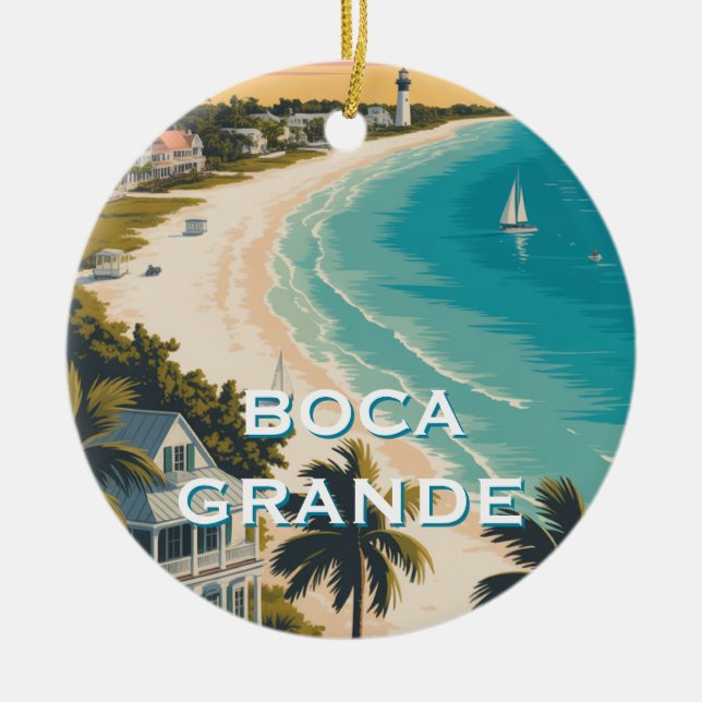 Boca Grande, Gasparilla Island Ceramic Ornament (Front)