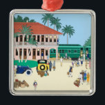 Boca Grande Railroad Depot Metal Ornament<br><div class="desc">The Boca Grande Railroad Depot in its heyday.  The illustration is a detail from d.a.gordon dart's painting of it.</div>