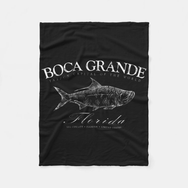 Boca Grande Tarpon Capital Of The World Gasparilla Fleece Blanket (Front)