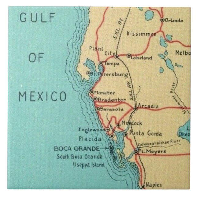 Boca Grande Useppa Ceramic Tile (Front)