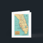 Boca Grande Useppa Island Map Thank You Card<br><div class="desc">A colourful vintage Florida map repurposed on a Thank You note card.</div>