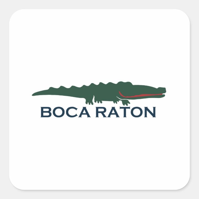 Boca Raton - Alligator. Square Sticker (Front)