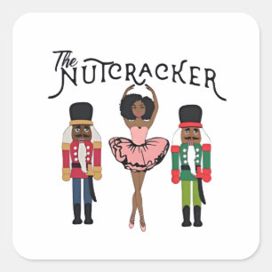 Boca Raton Black Nutcracker Funny Christmas  Square Sticker