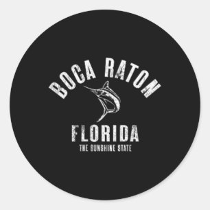 Boca Raton Florida Beach Fl Retro Vintage Beach Fr Classic Round Sticker