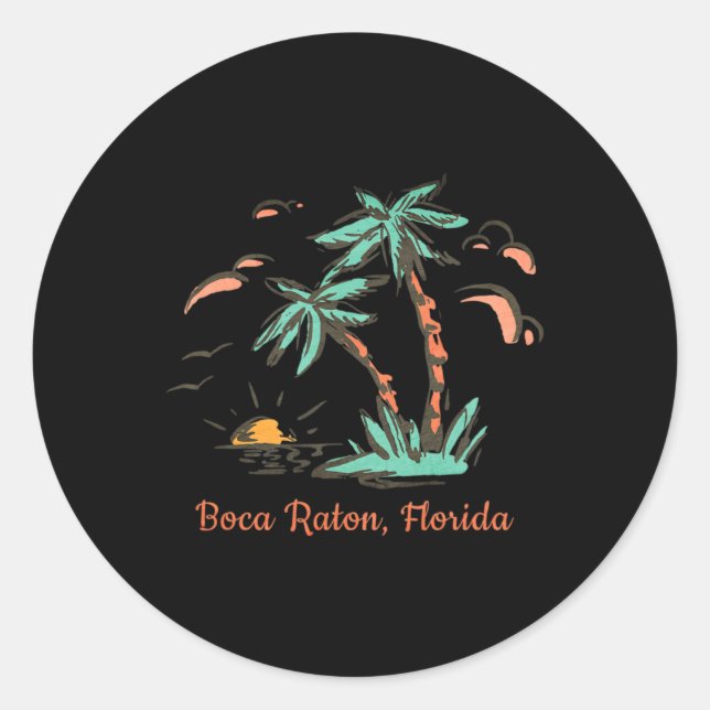 Boca Raton Florida Beaches  Classic Round Sticker (Front)