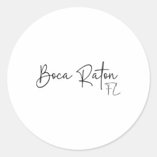 Boca Raton Florida Ca Retro Classic Round Sticker