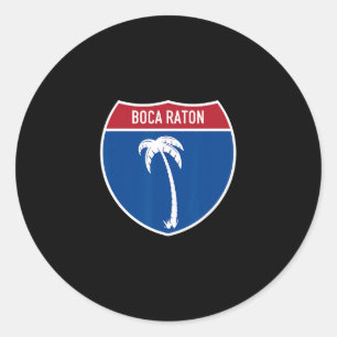 Boca Raton Florida Fl Interstate Highway Vacation Classic Round Sticker