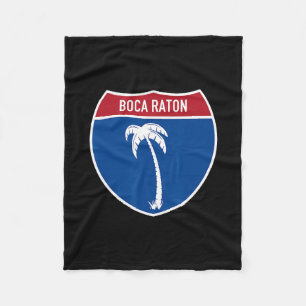 Boca Raton Florida Fl Interstate Highway Vacation Fleece Blanket