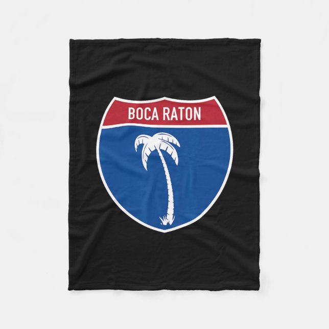 Boca Raton Florida Fl Interstate Highway Vacation  Fleece Blanket (Front)