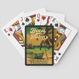 Boca Raton Florida Palm Tree Beach Vintage FL Playing Cards