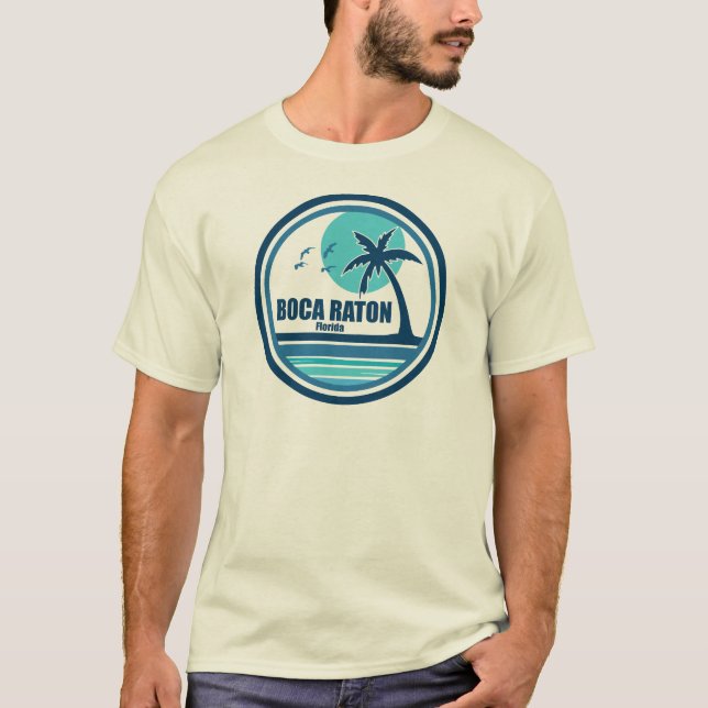 Boca Raton Florida Palm Tree Birds T-Shirt (Front)