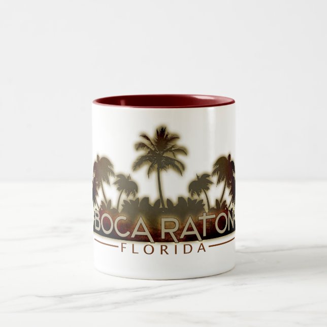 Boca Raton Florida palm tree letter coffee mug cup (Center)