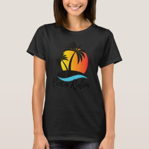 Boca Raton Florida Palm Tree Vacation Beach Tropic T-Shirt