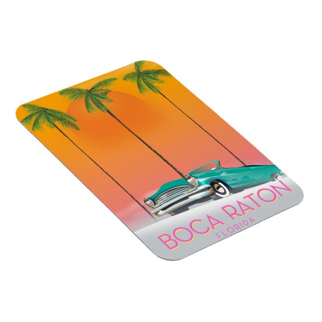 Boca Raton Florida travel poster. Magnet (Right Side)