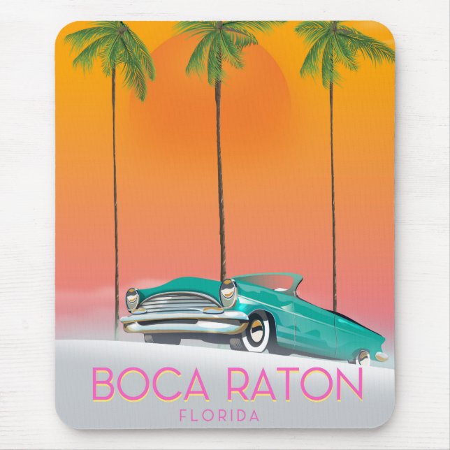 Boca Raton Florida travel poster. Mouse Pad (Front)