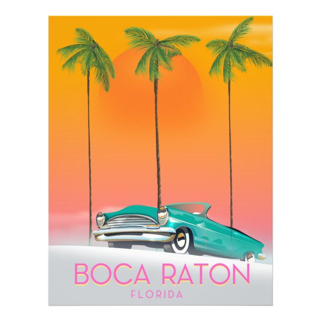 Boca Raton Florida travel poster. Photo Print (Front)