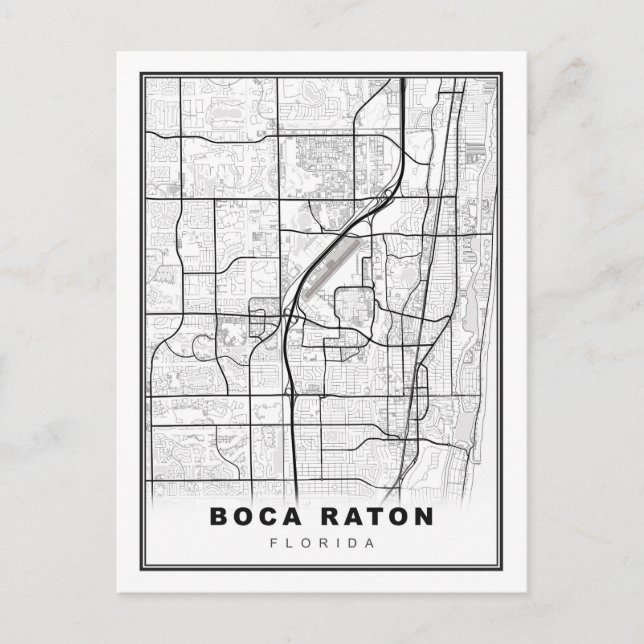 Boca Raton Map Postcard (Front)