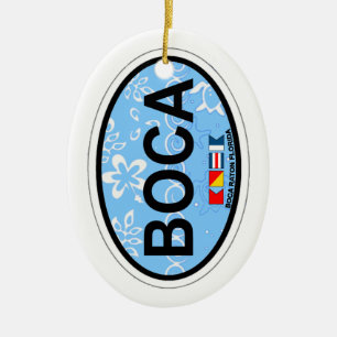 Boca Raton - Oval Design. Ceramic Ornament
