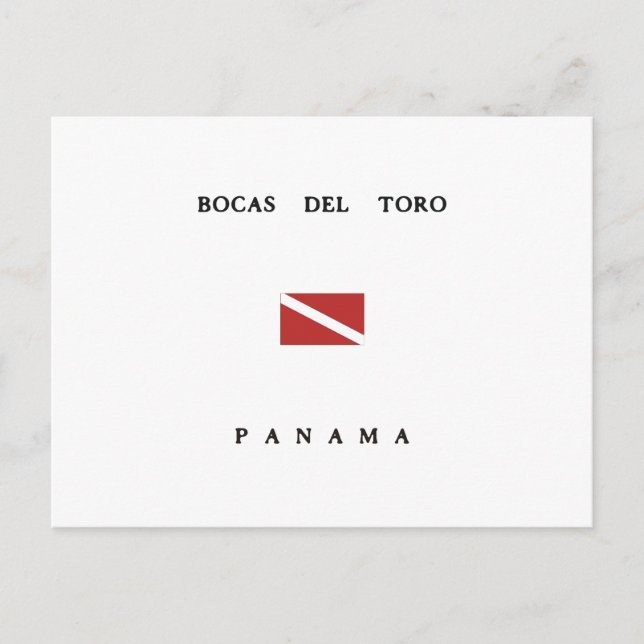 Bocas Del Toro Panama Scuba Dive Flag Postcard (Front)