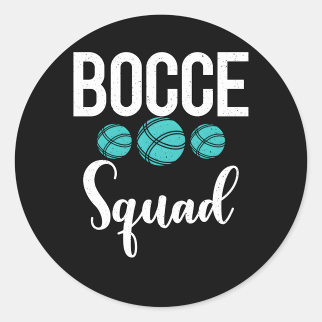 Bocce Ball Bocce Squad Classic Round Sticker (Front)