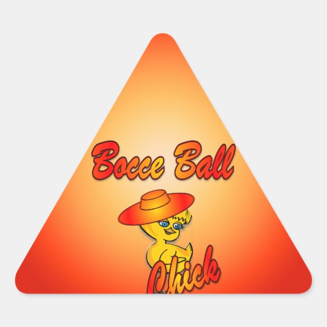 Bocce Ball Chick #5 Triangle Sticker (Front)