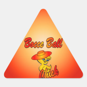Bocce Ball Chick #5 Triangle Sticker