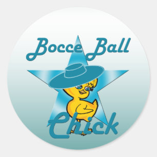 Bocce Ball Chick #7 Classic Round Sticker