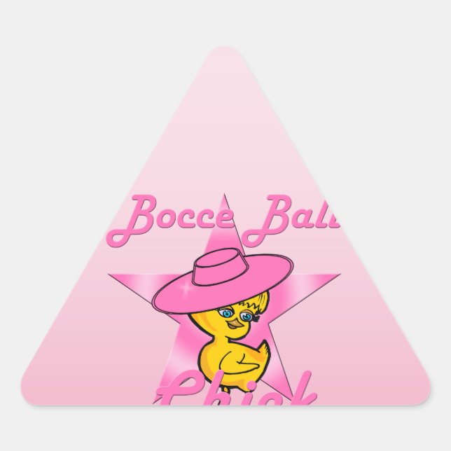 Bocce Ball Chick #8 Triangle Sticker (Front)