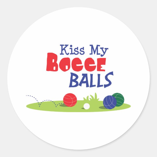 Bocce Ball Game Classic Round Sticker (Front)