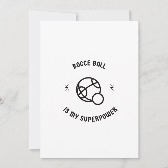Bocce ball is my superpower holiday card (Front)