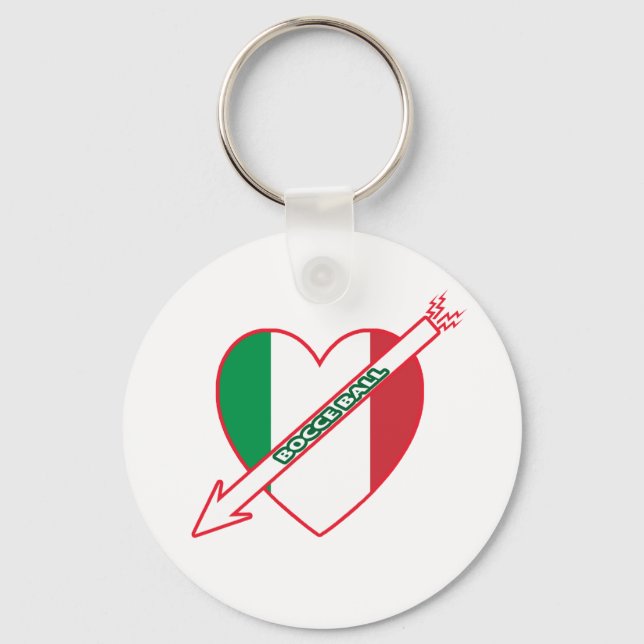 Bocce Ball Italy Flag Key Ring (Front)
