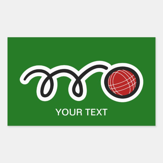 Bocce ball rectangular sticker (Front)