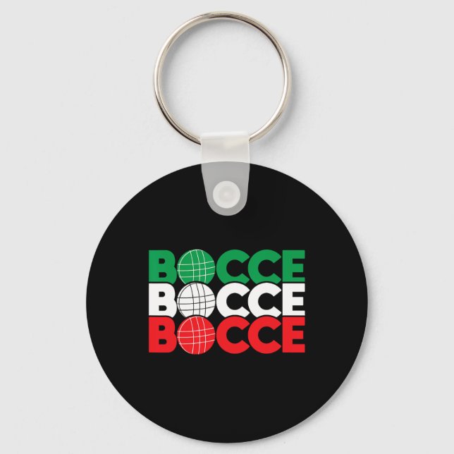 Bocce - Byll Game Enthusiast Lawn Bowling Boule Bo Key Ring (Front)
