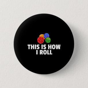 Bocce Byll Gift Italian Bowling Bocci Player 6 Cm Round Badge