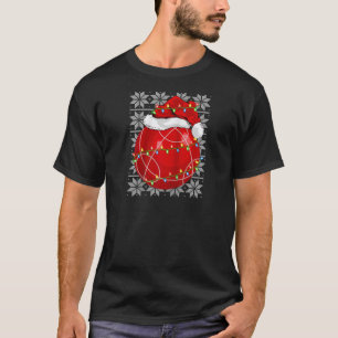 Bocce Christmas Lights Santa Hat Bocce Ball Ugly X T-Shirt