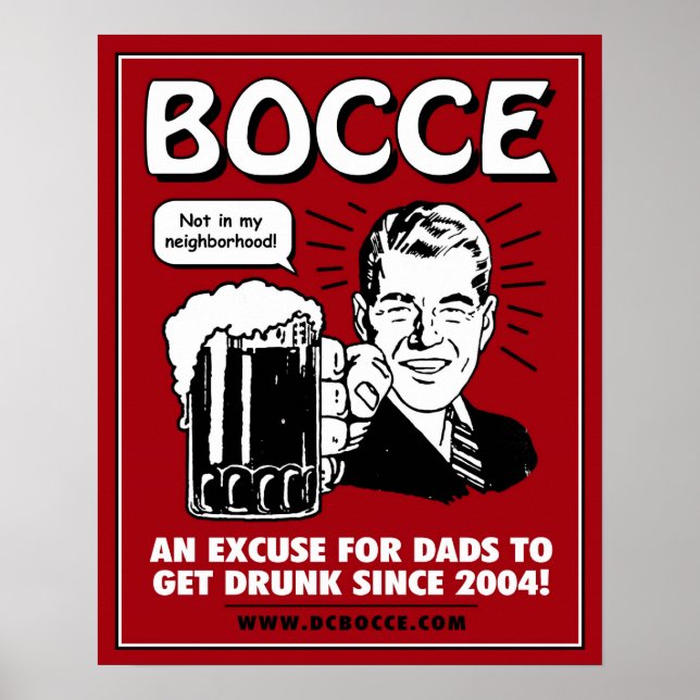 Bocce Dads Poster - Red (Front)
