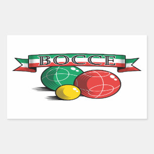 Bocce in Banner Square Sticker